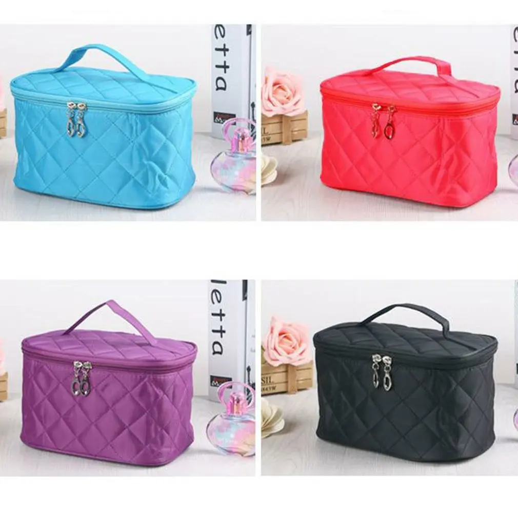 

Новинка, женские дорожные косметички, мужские косметички на молнии с ромбовидной сеткой, органайзер, косметички для ванной, наборы для маки...