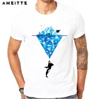 AMEITTE 2019, креативная футболка с дизайном айсбергов, Мужская футболка с принтом океанского Китаакулымедведяпингвина, Летние повседневные топы в хипстерском стиле, футболки