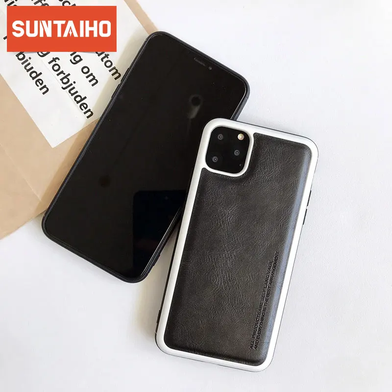 Кожаный Мягкий ТПУ силиконовый чехол Suntaiho для iPhone 11 Pro Max Ультратонкий телефона