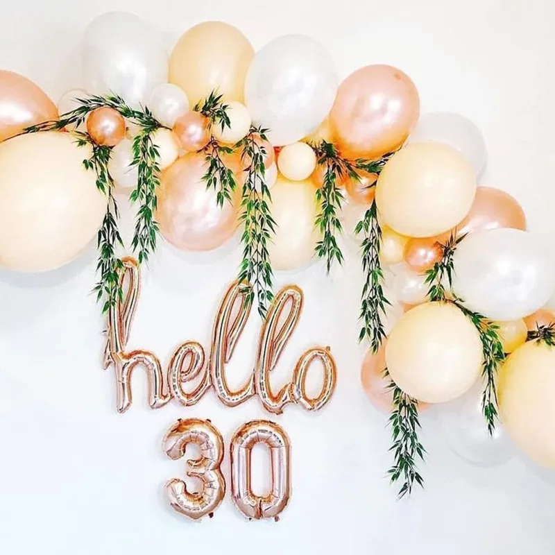 Розовые золотые шары Hello 30 для детей 1 й День рождения взрослых 21 день украшение