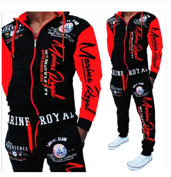 

NEW Mens Tracksuit Hooded Jacket Sweatsuit Mens Sports Suits Hot Sportwear Male Joggers Set Letter Printed Tracksuit Men Suits Z