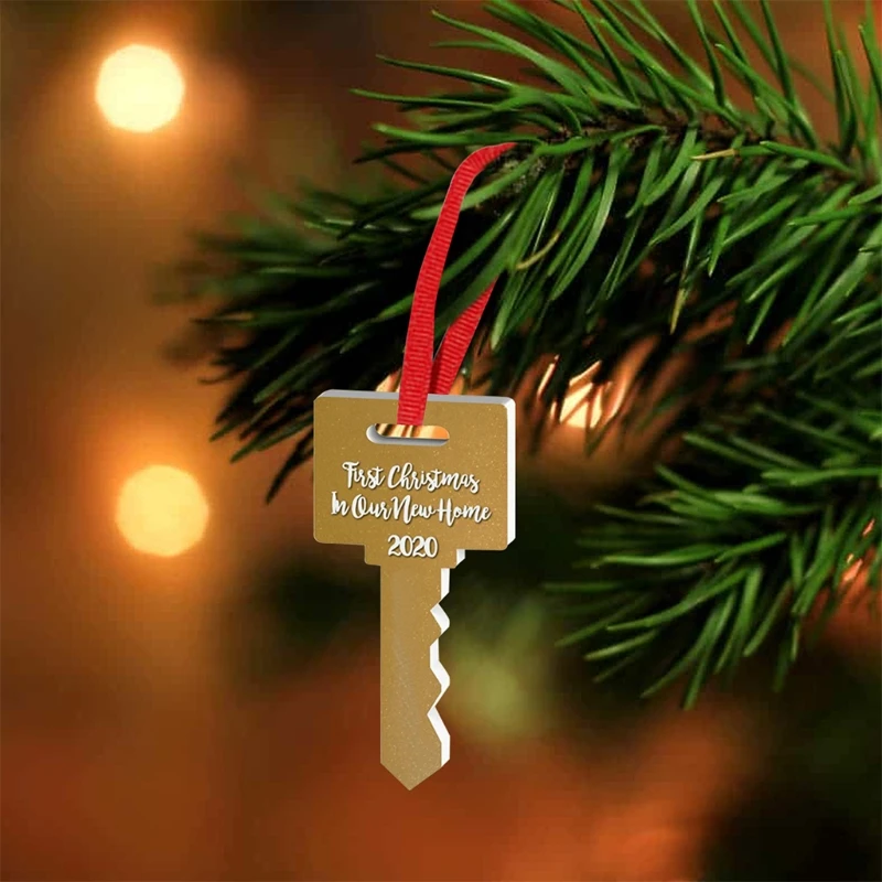 

10 Pcs Christmas Wooden Key Tag Pendant Christmas Ornament Decoration Home Decor