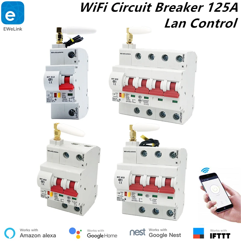 1P/2P/3P/4P 125A wifi автоматический выключатель/автоматический переключатель