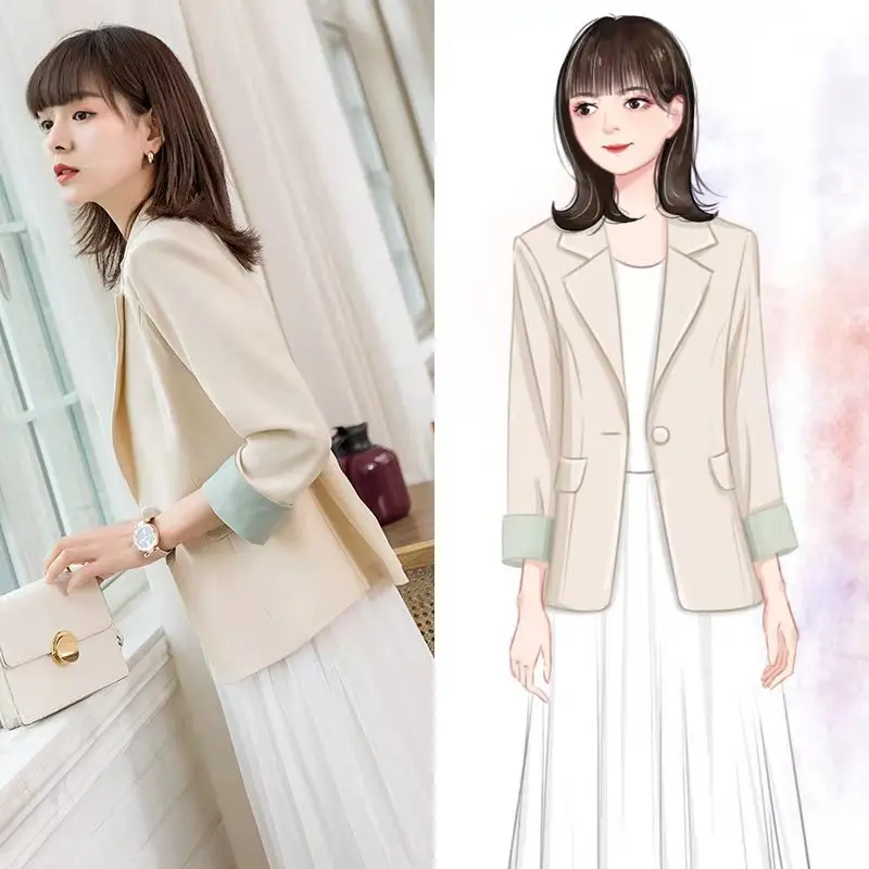 Новинка летние блейзеры Женская Весенняя куртка во французском стиле