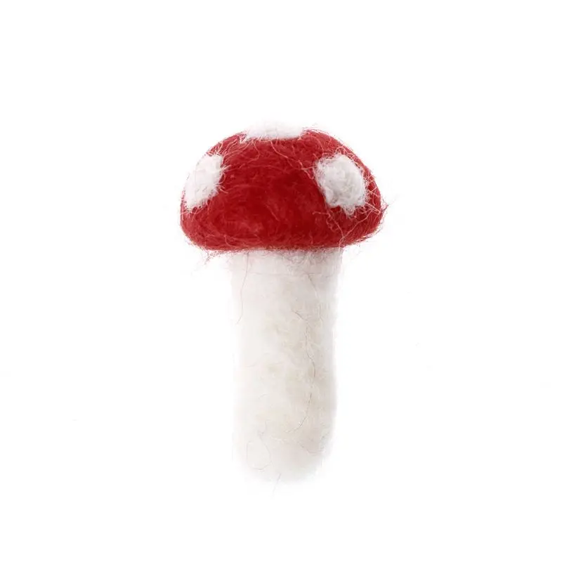 

Handmade Wool Felt Mushroom Brooch Pin Hair Circle Cartoon Food Doll Kids Toy