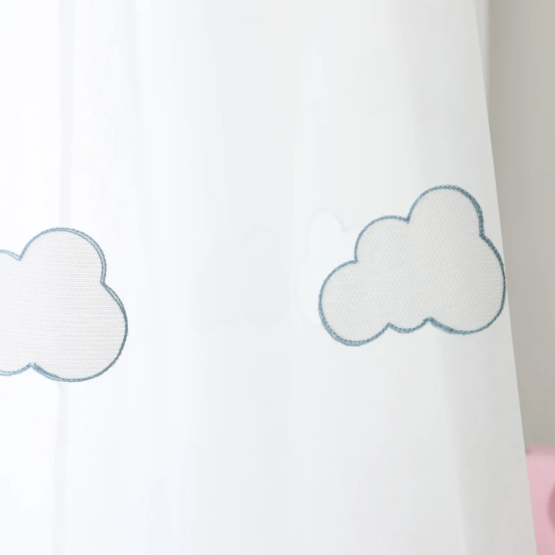 Мультяшные прозрачные Занавески с рисунком облаков для детской комнаты спальни