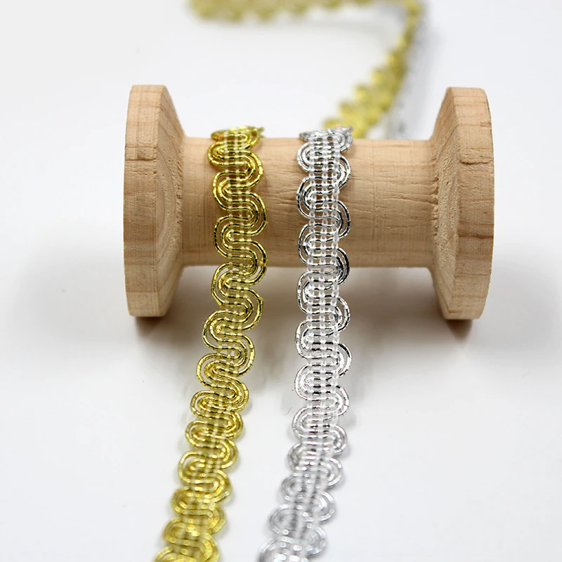 1 ярд 91 см Высококачественная Золотая кружевная ткань аппликация серебряная