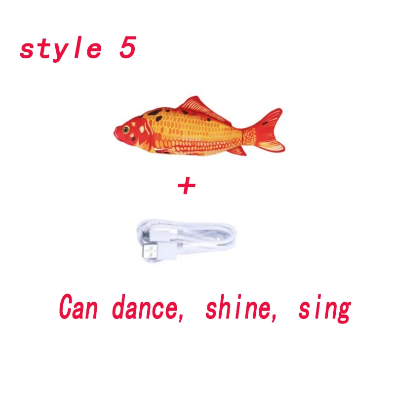 

electronic pet cat toy USB charging simulation dog toy chew Fish children tail of the simulated electric toy jumps up and down