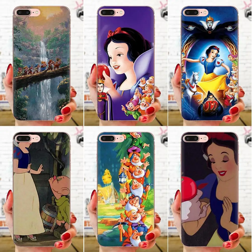 Silicone Shell Cover For Samsung Galaxy Note 5 8 9 S3 S4 S5 S6 S7 S8 S9 S10 5G mini Edge Plus Lite Snow White Seven Dwarfs | Мобильные