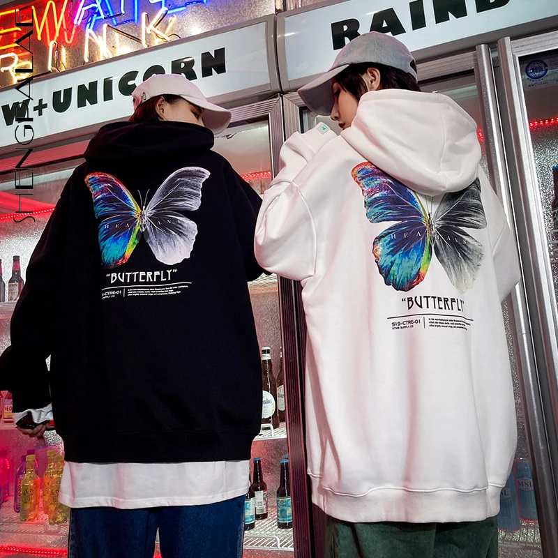 SHENGPALAE светильник с принтом бабочки флисовая толстовка капюшоном для женщин