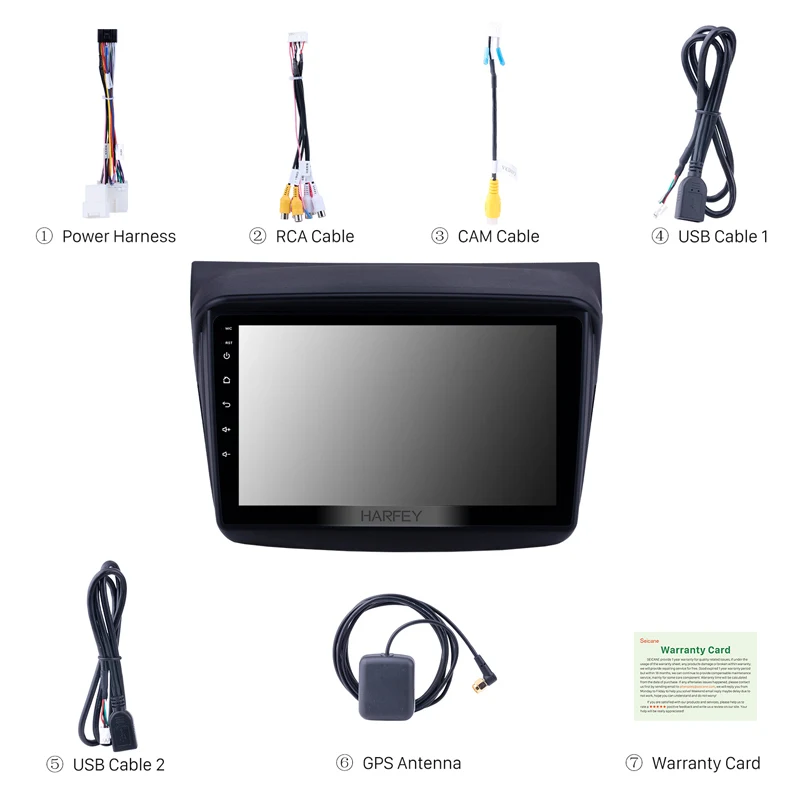 Harfey Android 9 0 головное устройство GPS Автомобильный плеер для Mitsubishi Pajero Sport/L200/2006 +