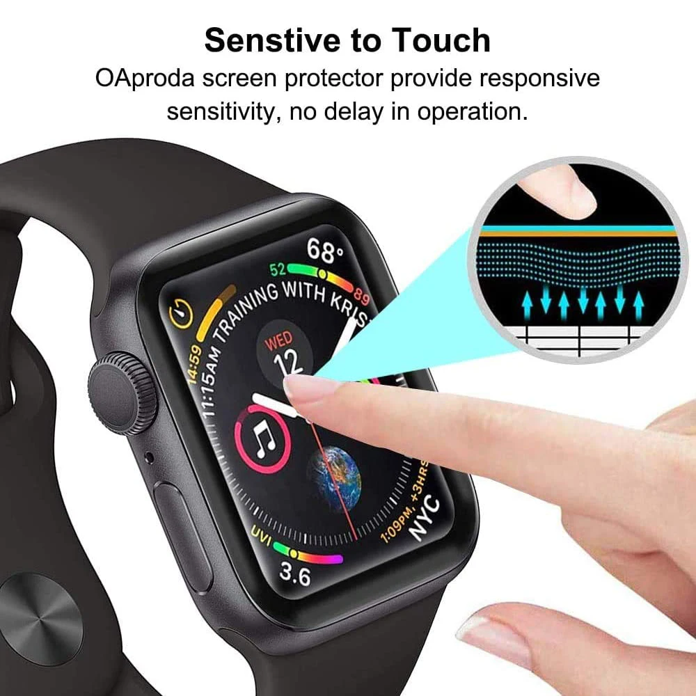 2 шт протектор экрана из закаленного стекла для iwatch Apple Watch серии 5 4 3 1 44 мм 40 42 38