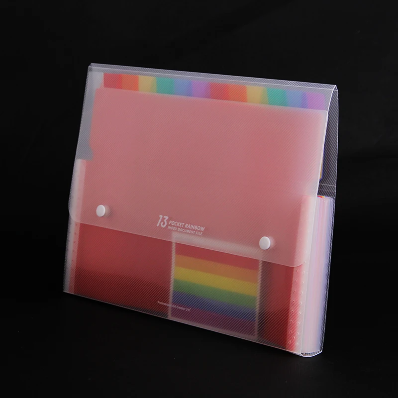 Радужная расширяющаяся папка А4/А6 для документов органайзер 13/24 карманов зажим