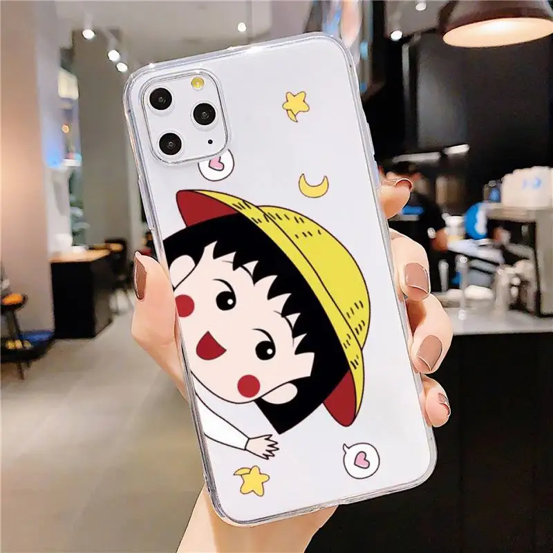 

Chibi Maruko-chan Phone Case Transparent soft For iphone 5 5s 5c se 6 6s 7 8 11 12 plus mini x xs xr pro max