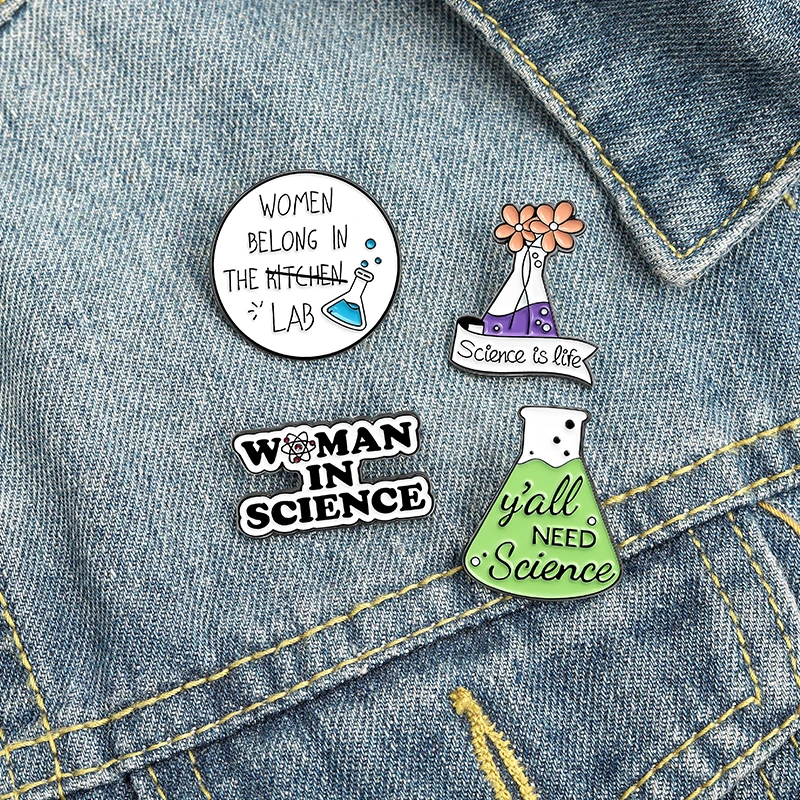 Chemistry Pharmacist Equation Brooch Math Science Enamel Pin Bag Lapel Pin Black White Badge Jewelry Gift for Friends Wholesale images - 6