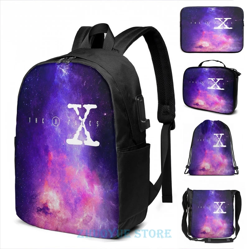 Funny Graphic print X files galaxy USB Charge Backpack men School bags Women bag Travel laptop | Багаж и сумки