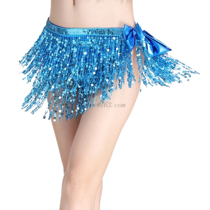 Женский костюм для танца живота трехрядный ремень с кисточками треугольный шарф