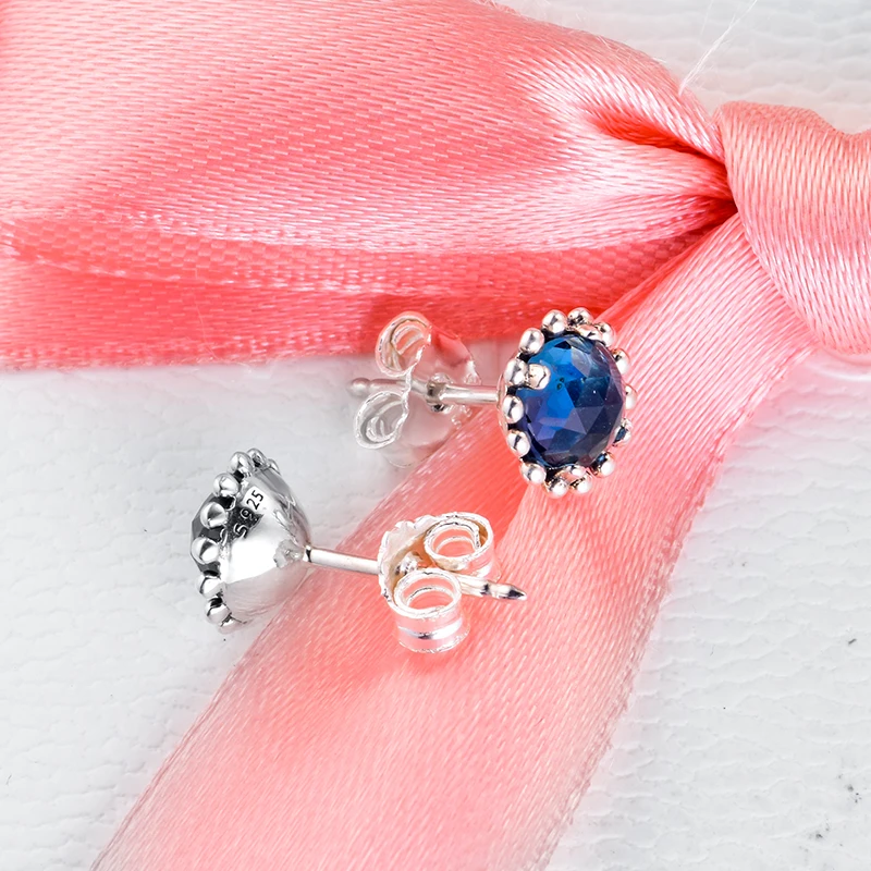 

100% 925 Sterling Silver Midnight Star Stud Earrings Free Shipping