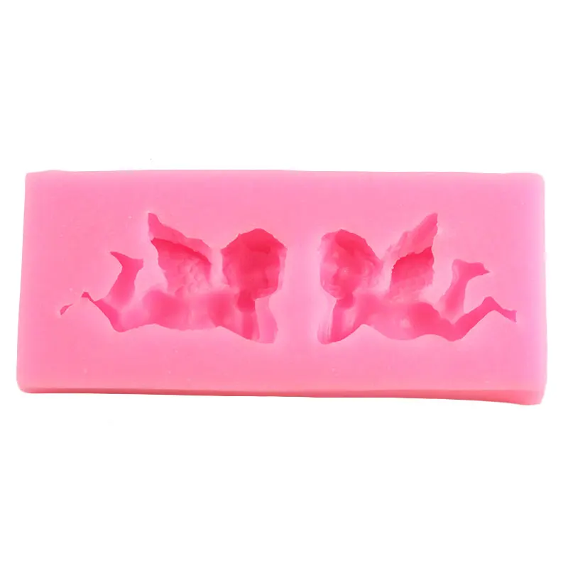 3D милый ангел Детские Силиконовые Формочки для кексов фигурки жениха и невесты