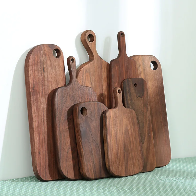 

Kitchen Wooden Chopping Blocks Walnut Pizza Bread Fruit Beech Cutting Board Durable Non-slip Hangable Kitchen Tools Accessories