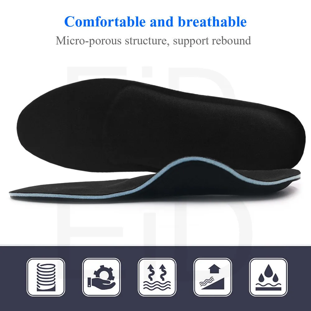 5D High quality Strong orthotic insole for Flat Feet high Arch Support orthopedic shoes sole Insoles for men and women OX Leg