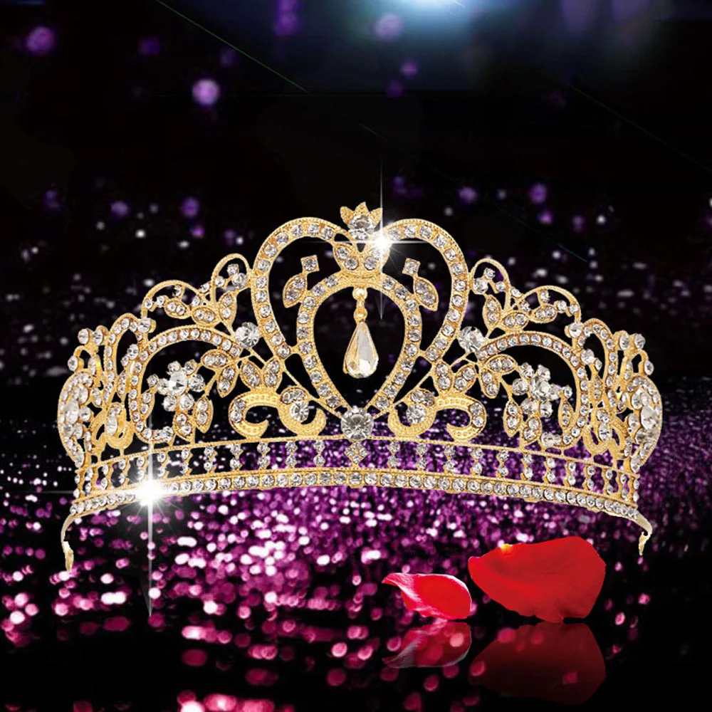 Новая модная роскошная хрустальная Свадебная Корона тиары светильник Кая