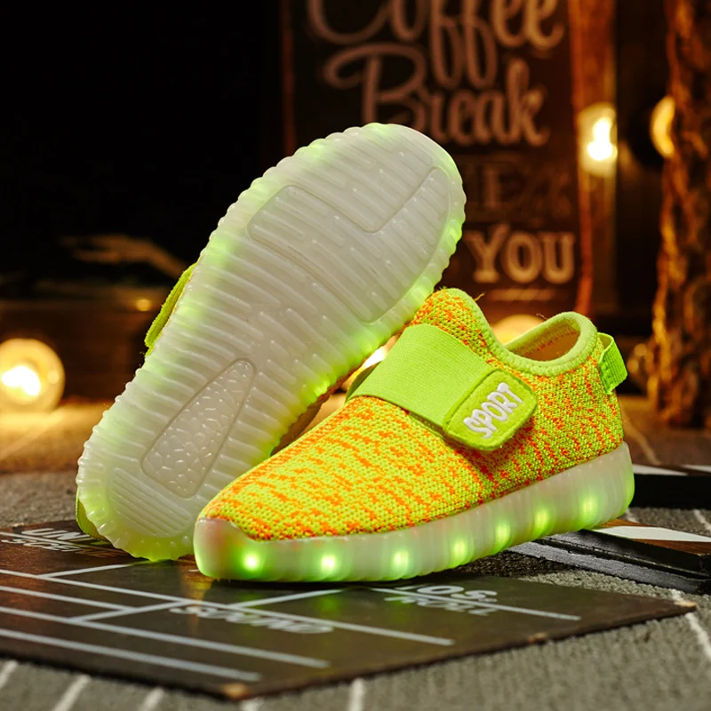 Children LED Sneakers With Light Up Sole Baby Led Luminous Shoes for Girls /Glowing Lighted Shoes for Kids BoysSize 25-37