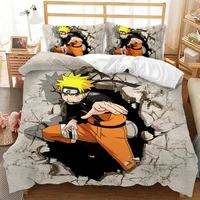 ninja uzumaki uchiha narutoes duvet cover cartoon bedding set double 200x200 size for kids boy girls bedroom decor home textile