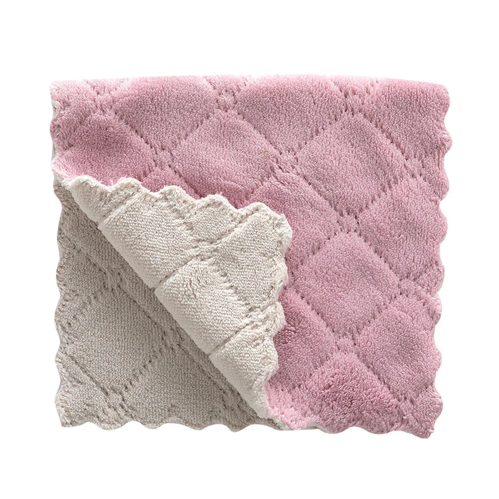 

Super Absorbent Nonstick Oil Coral Velvet Hanging Hand Towels Kitchen Dishclout Wiping Rag Dish Towel Easy to clean Wash cloth