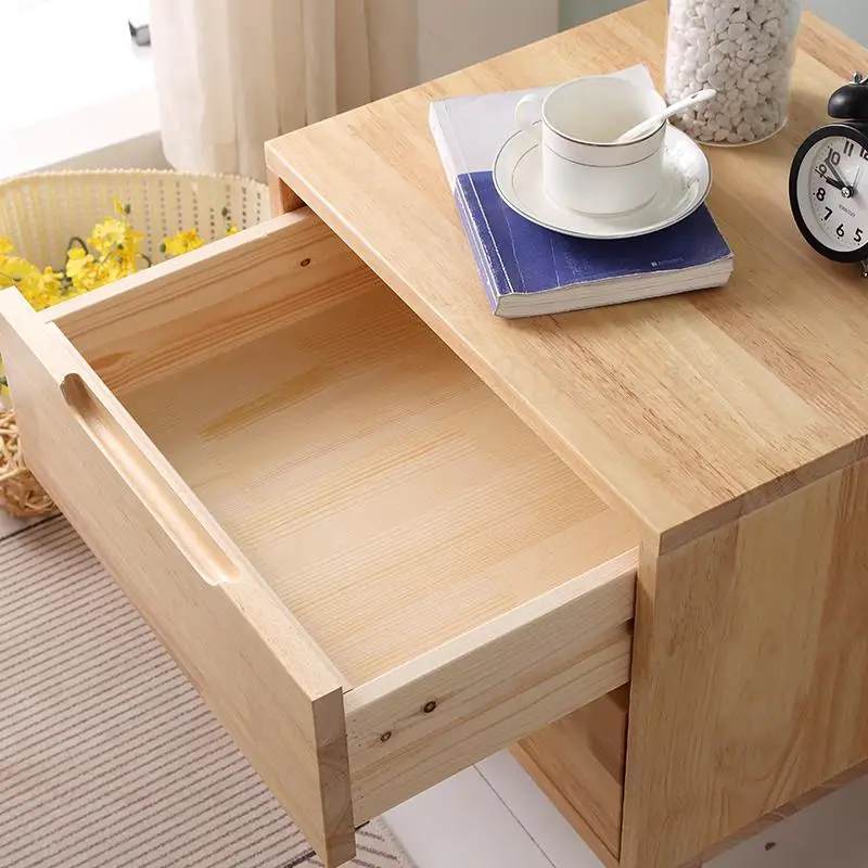 Сплошная деревянная прикроватная тумба Скандинавская Прикроватная хранения