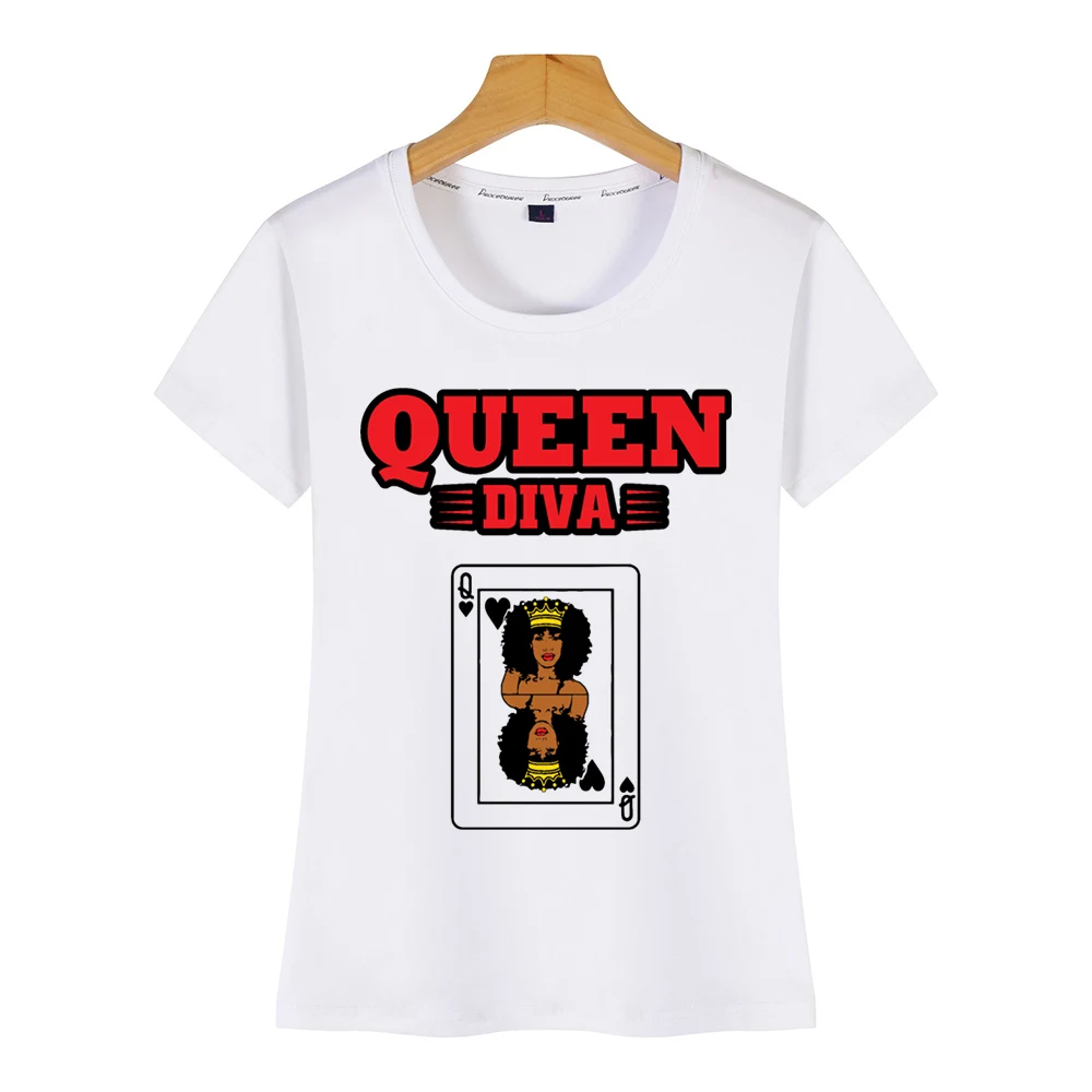 Tops T Shirt Women queen diva Summer Harajuku Print Female Tshirt | Женская одежда