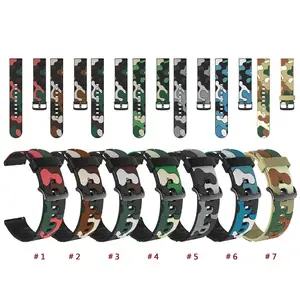 Ремешок силиконовый для Samsung Galaxy watch 46 мм 42 мм, камуфляжный браслет для active 2 gear S2 S3 Frontier amazfit bip gts, 20 22 мм