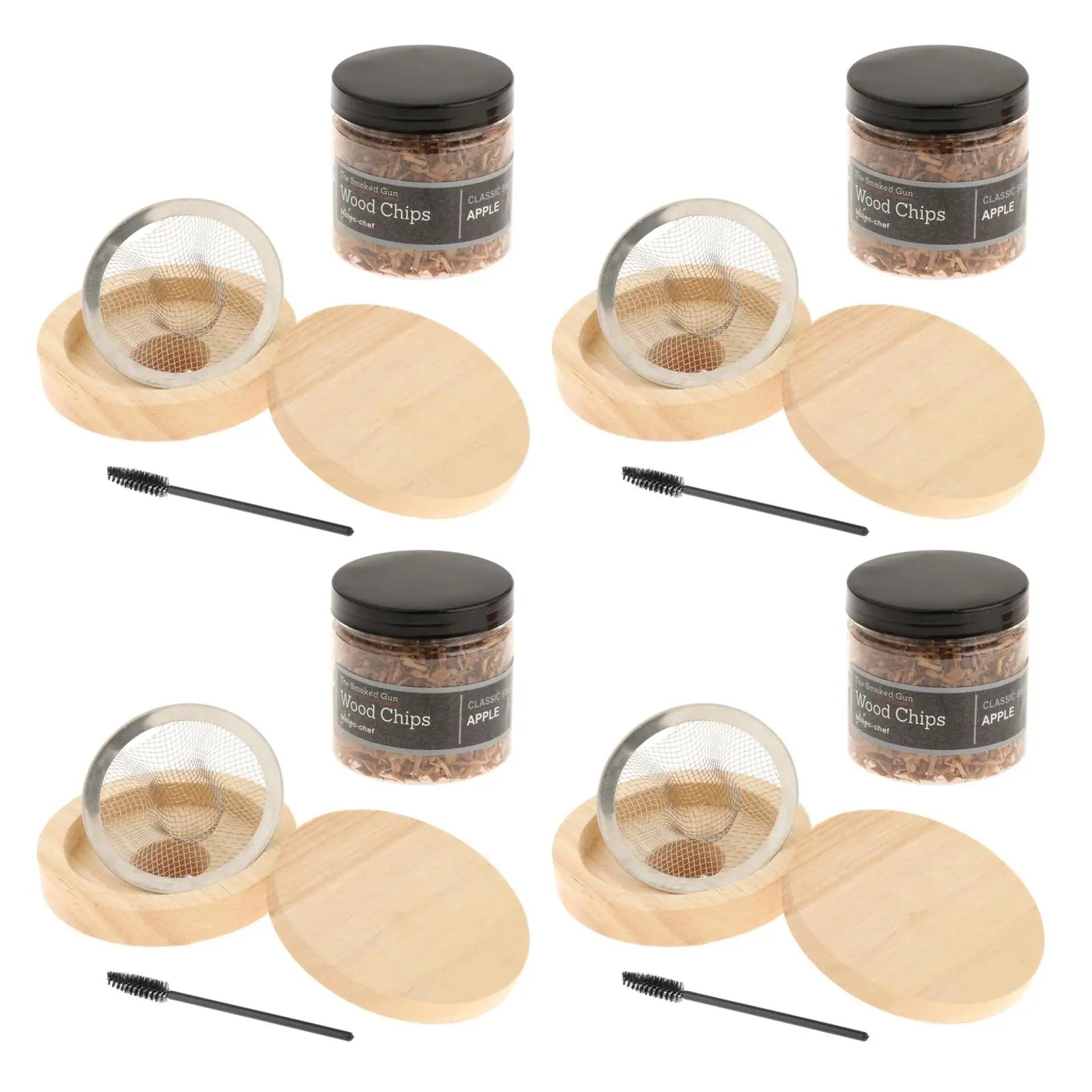 

4Pcs Cocktail Smoker Kit Old Fashioned with Wood Chips,Chimney Drink Smoker for Meats,Dried Fruits,Cheese,Cocktails