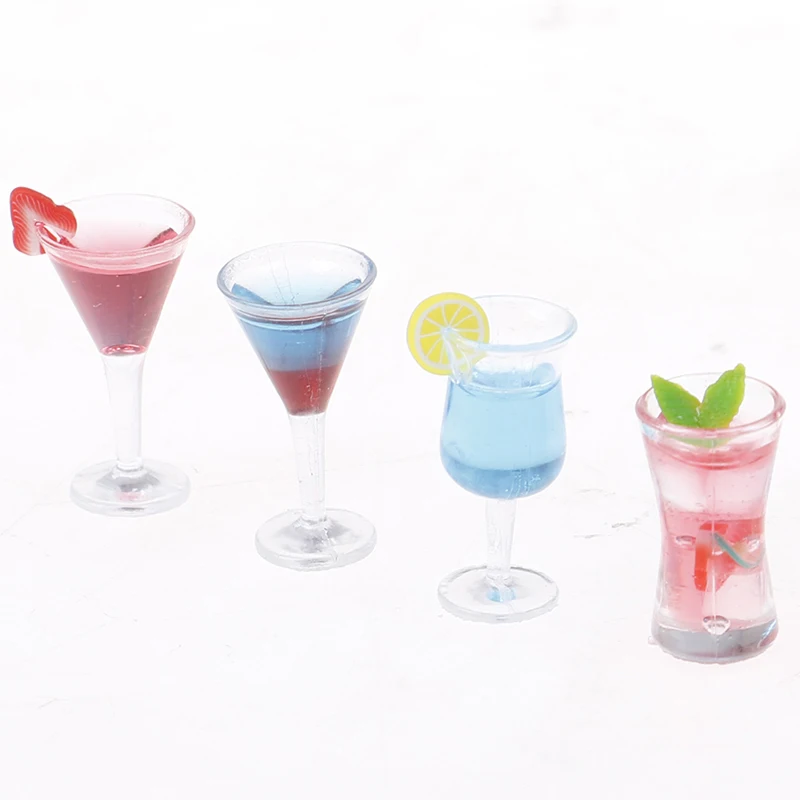1:12 Кукольный дом красочный стеклянный Кубок Бар напитки Треугольники Коктейль