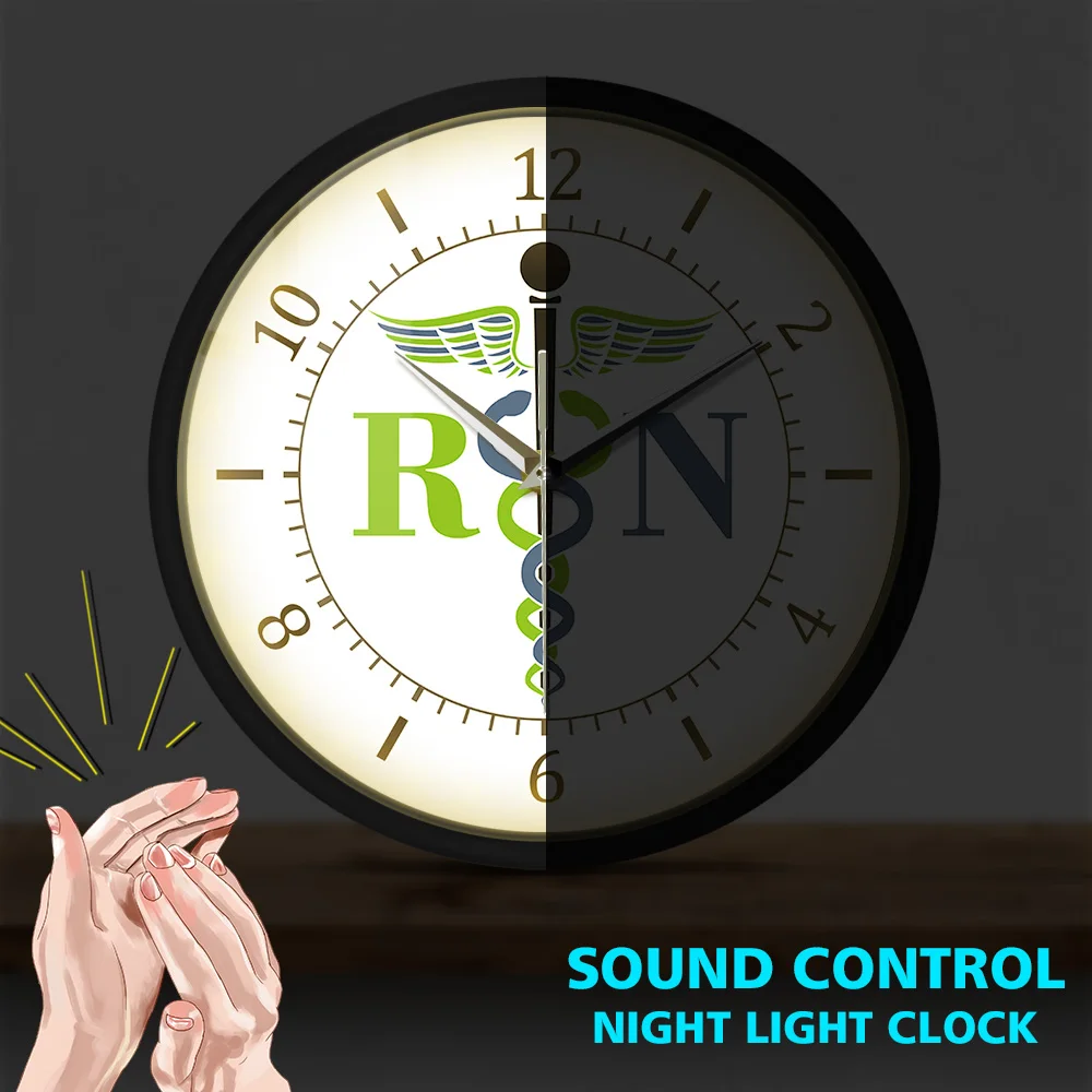 

Медицины доктор Insignia эксклюзивный звук Управление настенные часы Кадуцей Медицинский Часы менеджер по рН кормящих светильник