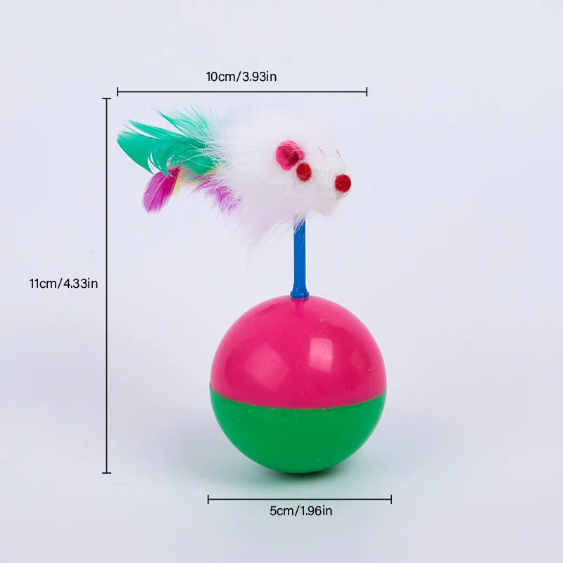 

Pet Cat Toys Mimi Favorite fur Mouse Tumbler Kitten Cat Toys Plastic Play Balls