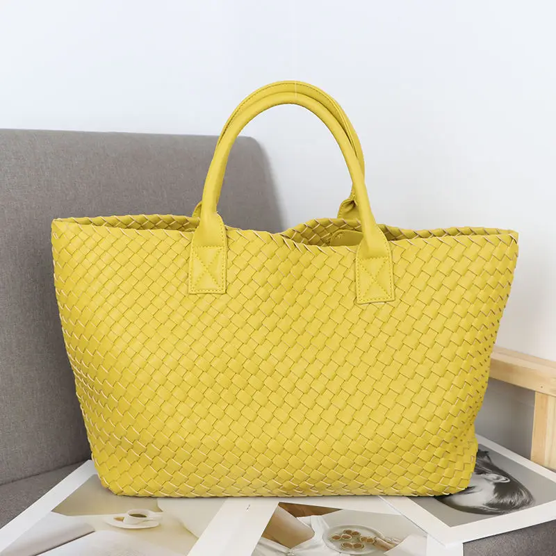 

2020 новые вместительные женские сумки-тоуты, Простые Модные ручные тканые сумки, большие сумки для покупок в Корейском стиле