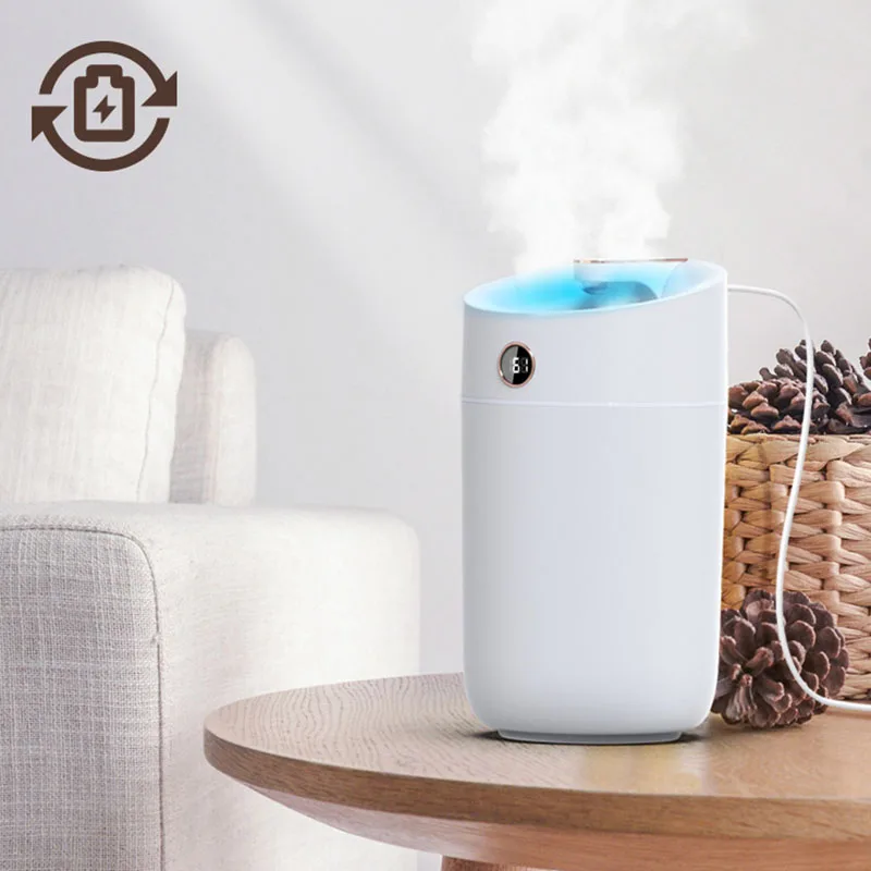

3000Ml Smart Sensor Silent Double Jet Humidifier Colorful Breathing Light for Home Desktop Large Capacity Air Humidifier