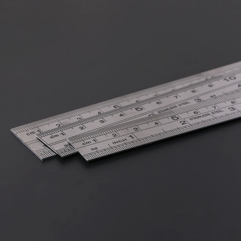 

Double Side Stainless Steel Metric Straight Ruler Measuring Tools Precision New