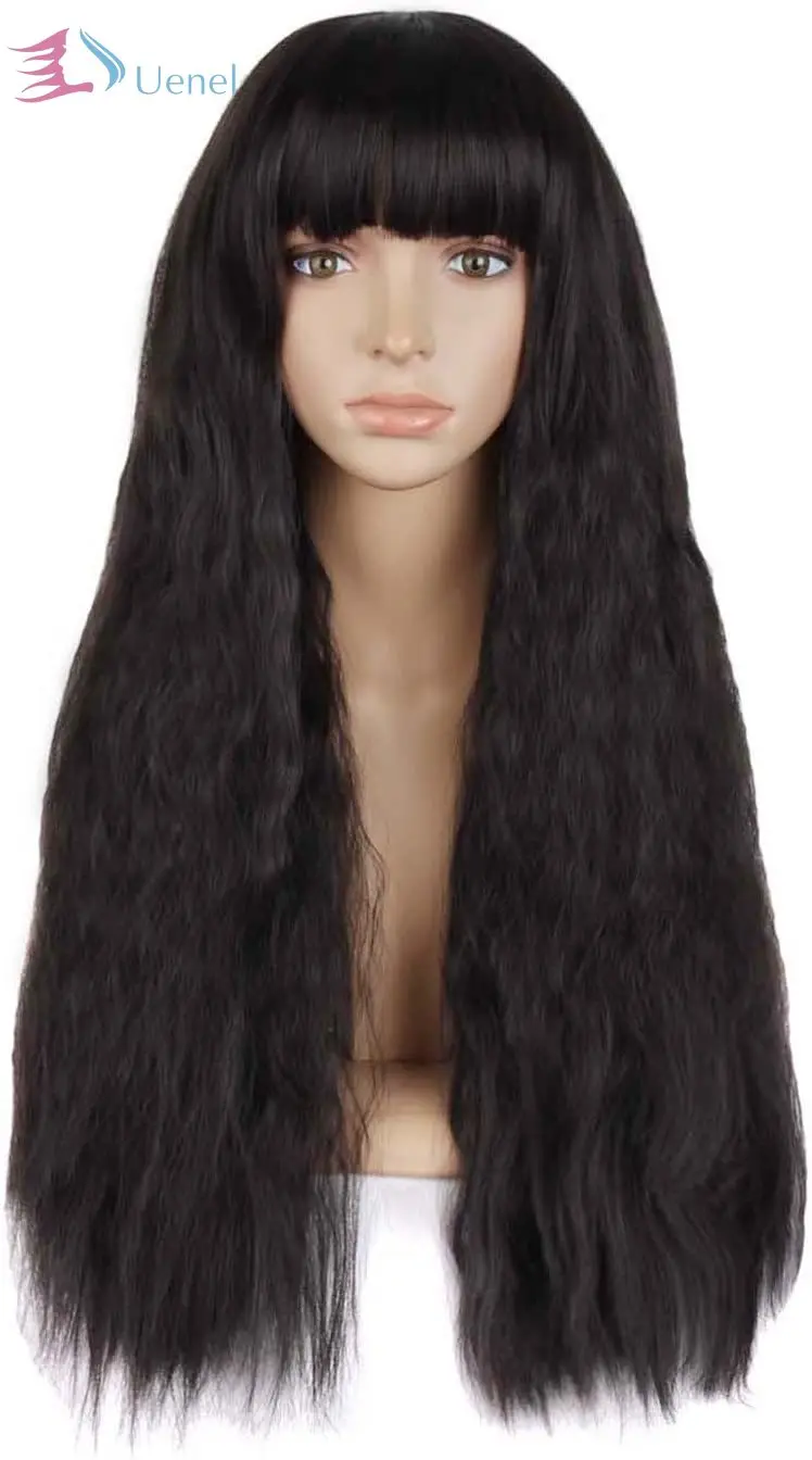 

Uenel Beautiful Women's Flat Bang Long Wave Curly Wig