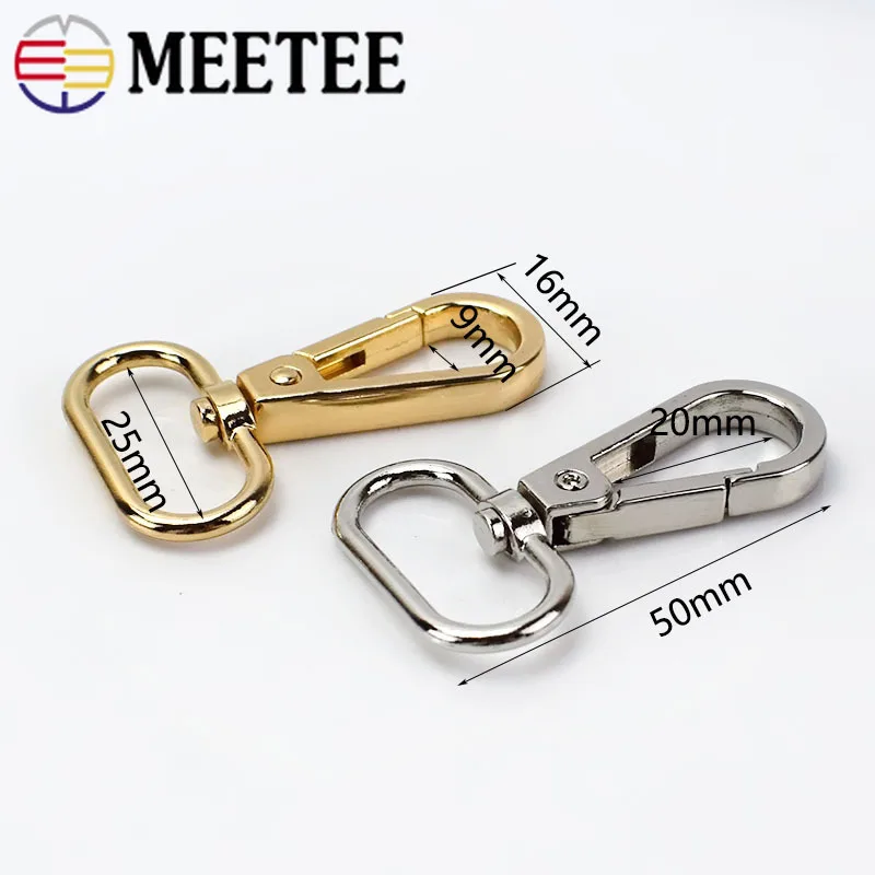 10pcs Meetee 2.5cm Metal Luggage Bag Dog Buckle Snap Hook Bags Hanger Lobster Clasp DIY Sewing Key Chain Buttons Accessory F4-1 | Дом и сад
