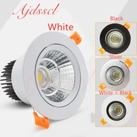 led downlight dimmable lamp ceiling 3w 5w 7w 12w 15w 20w 30w 40w cob led spot 220v110v ceiling recessed round panel light