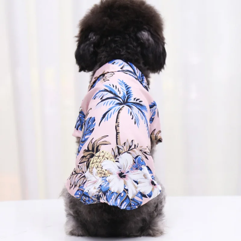 

Summer Dog Clothes Hawaii Style Shirt Pet Cat Clothing Beach Shirts Floral Clothes For Small Large Dogs Chihuahua French Bulldo