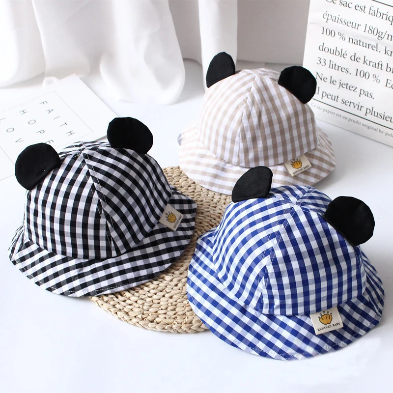 Милая детская шапка с ушками панды Мягкая хлопковая кепка для защиты от солнца
