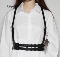 2021 new spring autumn black pu leather loose cross bandage split joint loose long strap belt women fashion tide