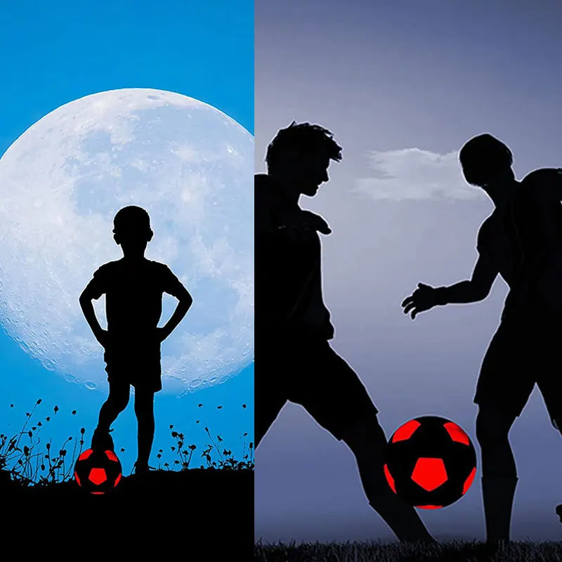 

Size 5 Soccer Ball LED Glow Super Bright Balls Standard Match Training Football Balls Outdoors Children Adults Exercise Ball