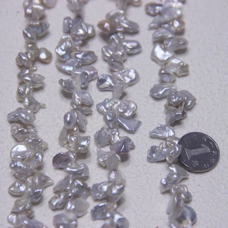 

8-10mm Big Size KESHI PEARLS STRAND Loose Pearl Necklace Real Pearl Strand String 38cm Long DIY Jewelry Necklace/Bracelet