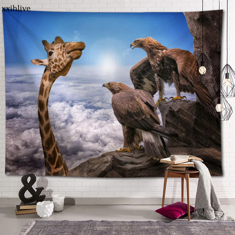 Подвесной тканевый фон с жирафом на заказ настенное покрытие для украшения дома