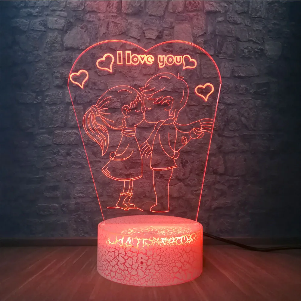 Одежда для мальчиков и девочек поцелуй светодиодный Ночной светильник