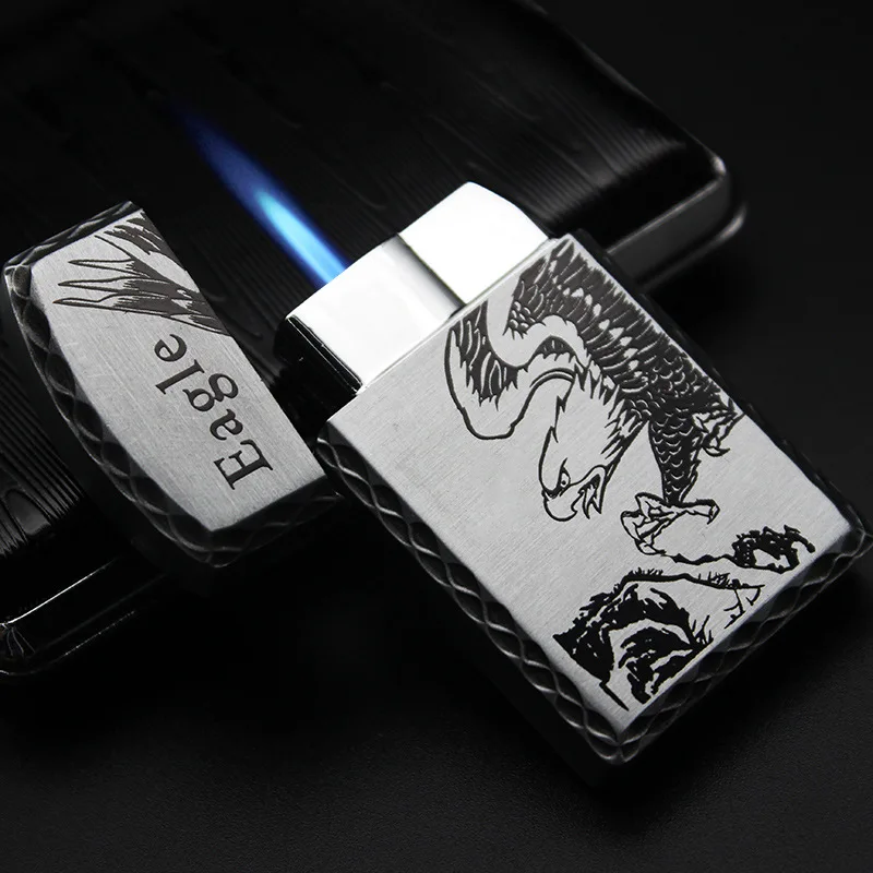 

Electroplating Straight Into The Lighter Ordinary Inflatable Open Cover Windproof Lighter Smoking Accessories